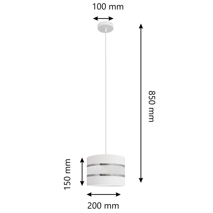 Lámpara de araña de cable HELEN 1xE27/15W/230V ø 20 cm blanco