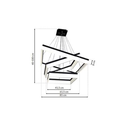 Lámpara de araña de cable LED NERO 3xLED/140W/230V
