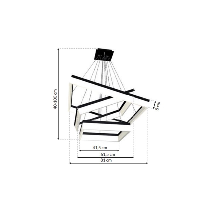 Lámpara de araña de cable LED NERO 3xLED/140W/230V