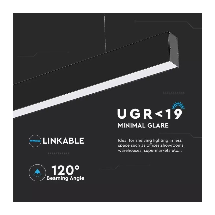 Lámpara de araña de cable LED SAMSUNG CHIP LED/40W/230V 3000K/4000K/6400K