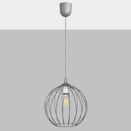 Lámpara de araña de cable MERCURE 1xE27/15W/230V gris