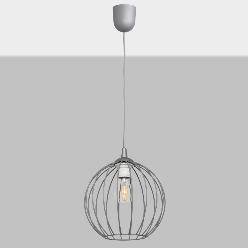 Lámpara de araña de cable MERCURE 1xE27/15W/230V gris