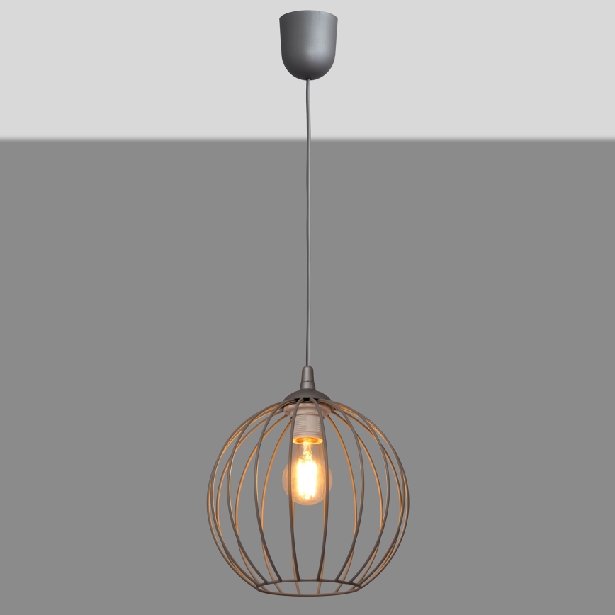 Lámpara de araña de cable MERCURE 1xE27/15W/230V gris