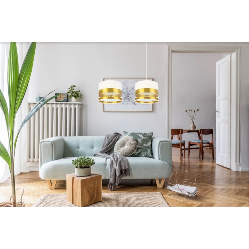 Lámpara de araña de cable MILO 2xE27/60W/230V dorado