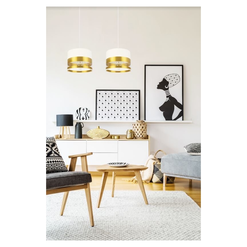 Lámpara de araña de cable MILO 2xE27/60W/230V dorado