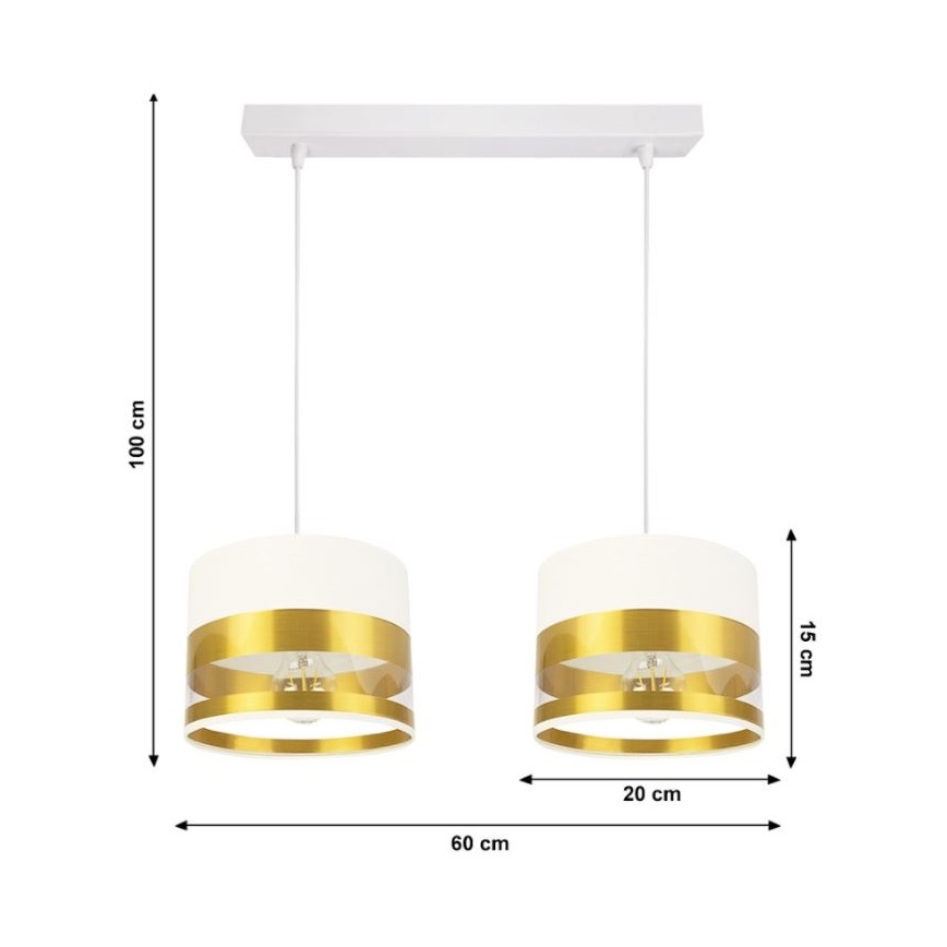 Lámpara de araña de cable MILO 2xE27/60W/230V dorado