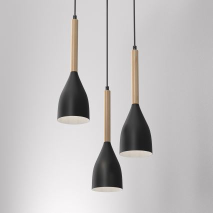 Lámpara de araña de cable MUZA 3xE27/60W/230V redonda