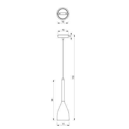 Lámpara de araña de cable MUZA NEW 1xE27/60W/230V negro