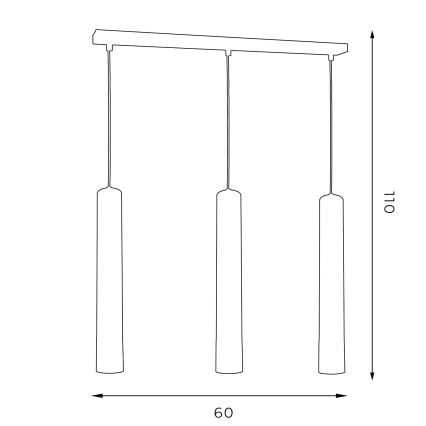Lámpara de araña de cable NEST 3xGU10/8W/230V blanco/dorado