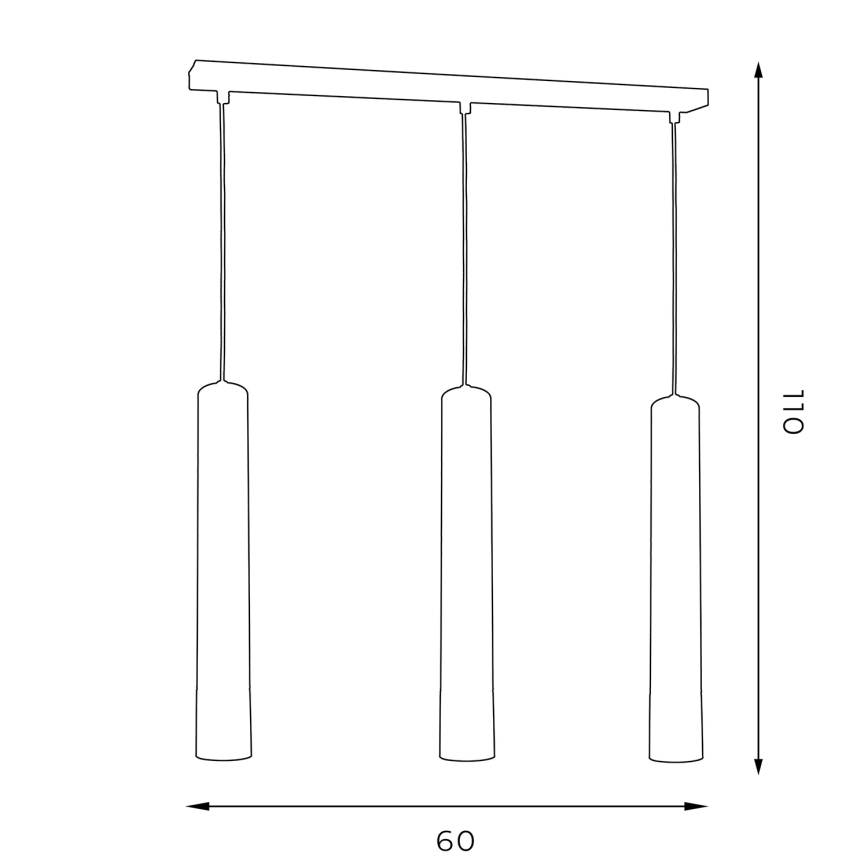 Lámpara de araña de cable NEST 3xGU10/8W/230V blanco/dorado