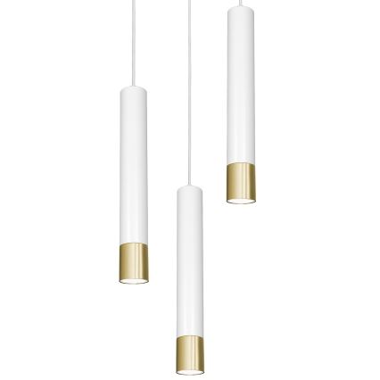 Lámpara de araña de cable NEST 3xGU10/8W/230V blanco/dorado redondo