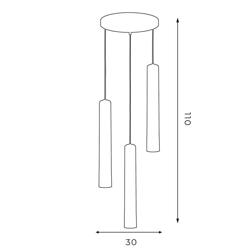 Lámpara de araña de cable NEST 3xGU10/8W/230V blanco/dorado redondo