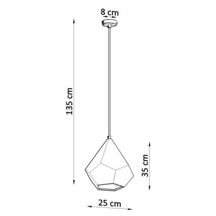 Lámpara de araña de cable PAVLUS 1xE27/60W/230V