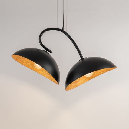 Lámpara de araña de cable SPACE 2xE27/60W/230V negro/cobre