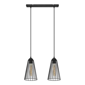 Lámpara de araña de cadena TORRI 2xE27/15W/230V negro