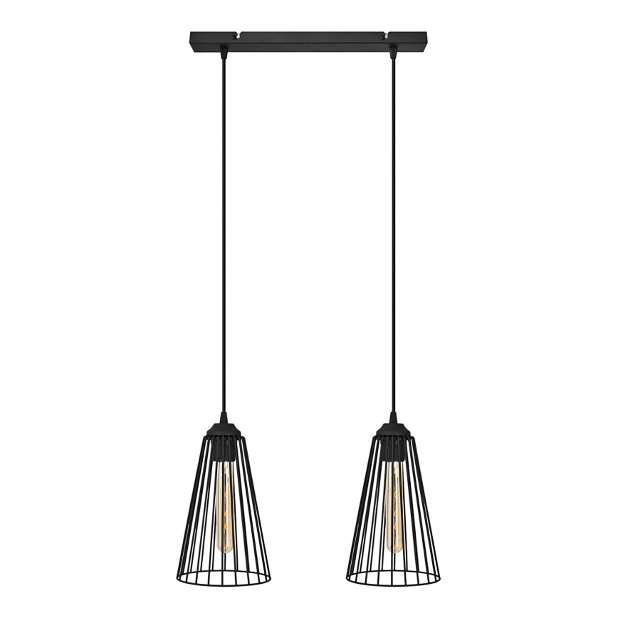 Lámpara de araña de cadena TORRI 2xE27/15W/230V negro