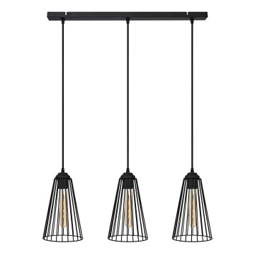 Lámpara de araña de cadena TORRI 3xE27/15W/230V negro