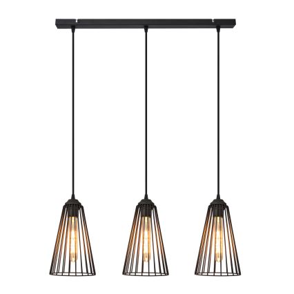 Lámpara de araña de cadena TORRI 3xE27/15W/230V negro