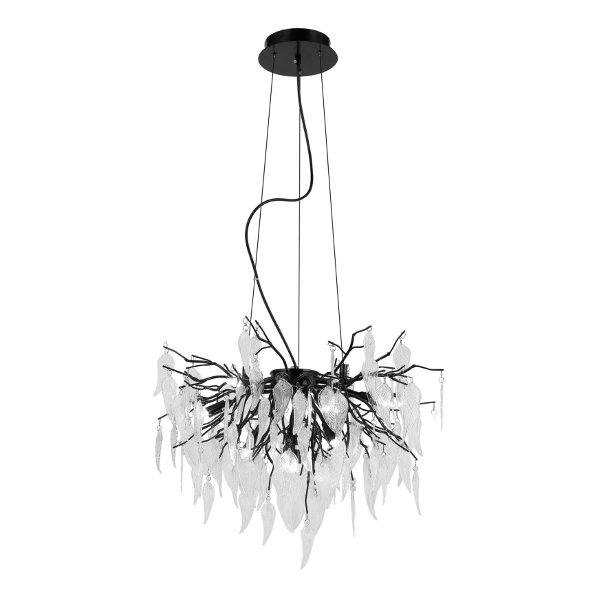 Lámpara de araña de cristal colgante 10xG9/40W/230V negro