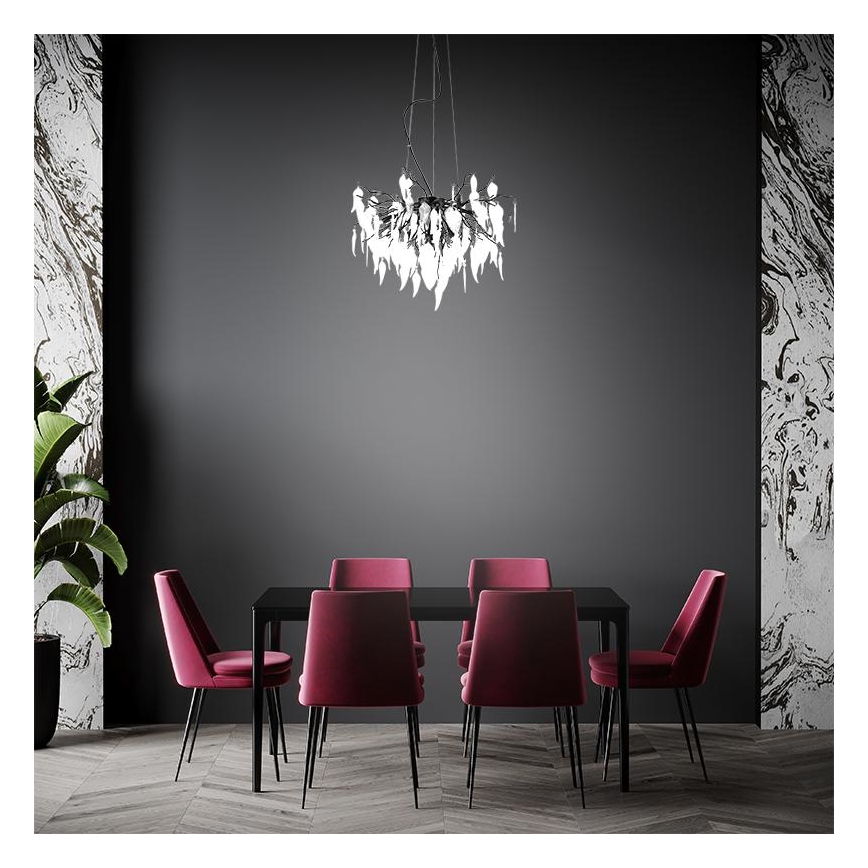 Lámpara de araña de cristal colgante 10xG9/40W/230V negro