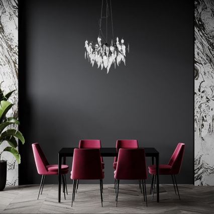 Lámpara de araña de cristal colgante 10xG9/40W/230V negro