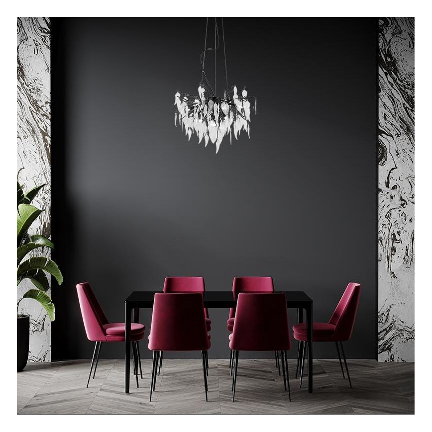 Lámpara de araña de cristal colgante 10xG9/40W/230V negro