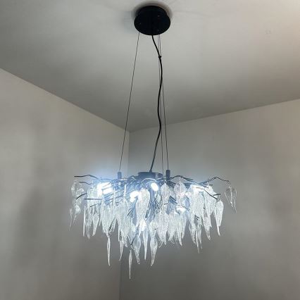 Lámpara de araña de cristal colgante 10xG9/40W/230V negro
