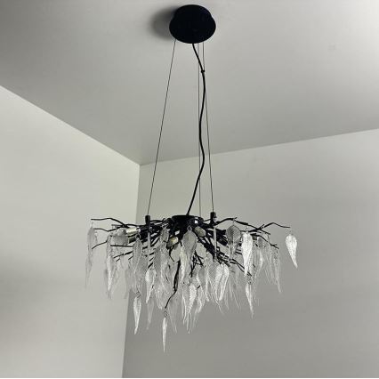 Lámpara de araña de cristal colgante 10xG9/40W/230V negro