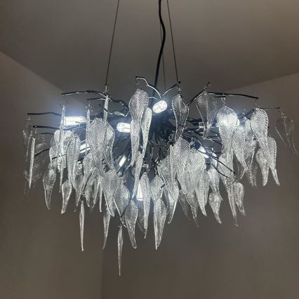 Lámpara de araña de cristal colgante 10xG9/40W/230V negro