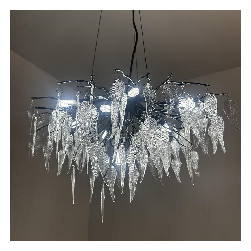 Lámpara de araña de cristal colgante 10xG9/40W/230V negro