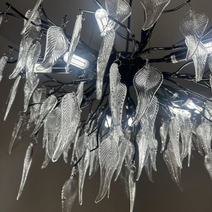 Lámpara de araña de cristal colgante 10xG9/40W/230V negro