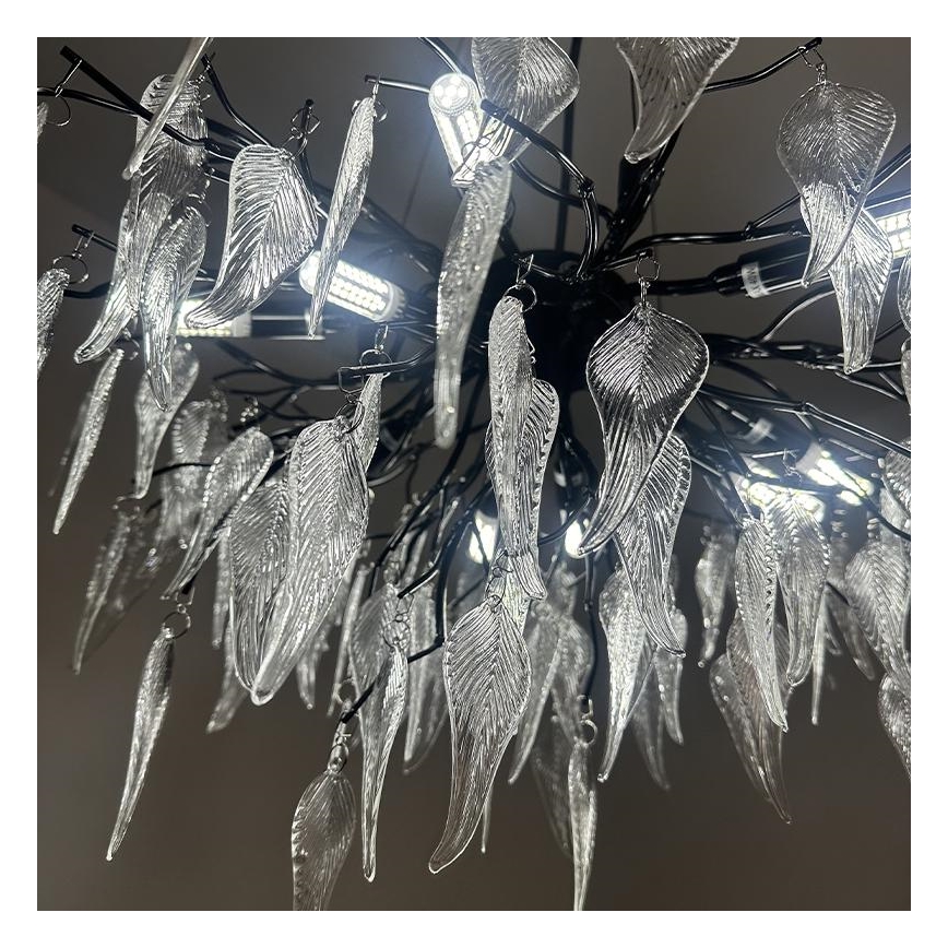 Lámpara de araña de cristal colgante 10xG9/40W/230V negro