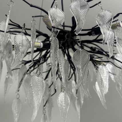 Lámpara de araña de cristal colgante 10xG9/40W/230V negro