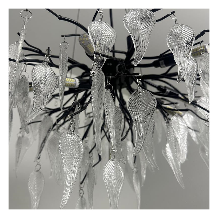 Lámpara de araña de cristal colgante 10xG9/40W/230V negro