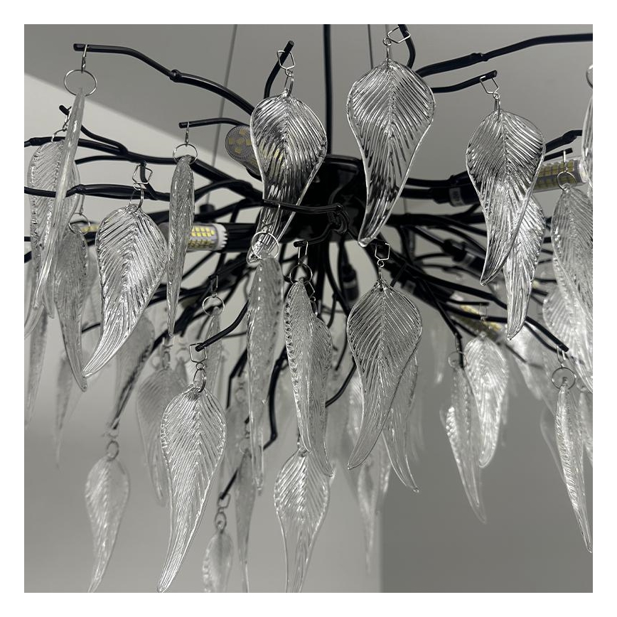 Lámpara de araña de cristal colgante 10xG9/40W/230V negro