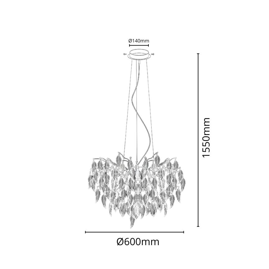 Lámpara de araña de cristal colgante 10xG9/40W/230V negro