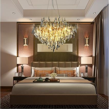 Lámpara de araña de cristal colgante 11xG9/40W/230V dorado