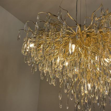 Lámpara de araña de cristal colgante 11xG9/40W/230V dorado