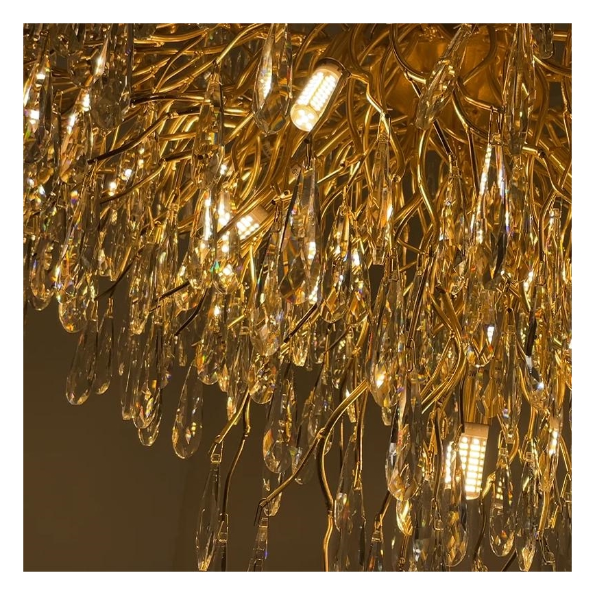 Lámpara de araña de cristal colgante 11xG9/40W/230V dorado