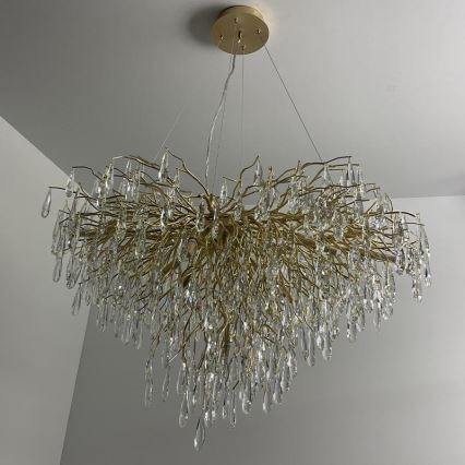 Lámpara de araña de cristal colgante 11xG9/40W/230V dorado
