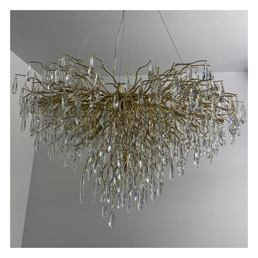 Lámpara de araña de cristal colgante 11xG9/40W/230V dorado