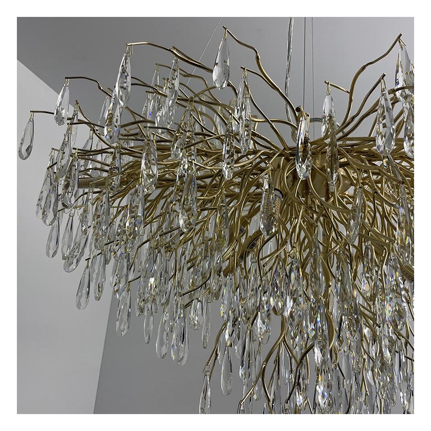 Lámpara de araña de cristal colgante 11xG9/40W/230V dorado