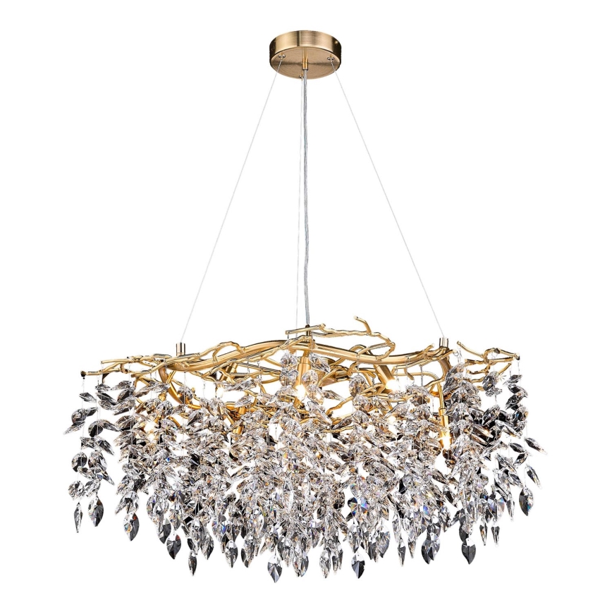 Lámpara de araña de cristal colgante 12xG9/40W/230V dorado