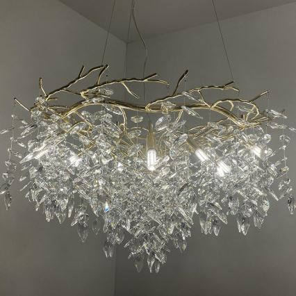 Lámpara de araña de cristal colgante 12xG9/40W/230V dorado