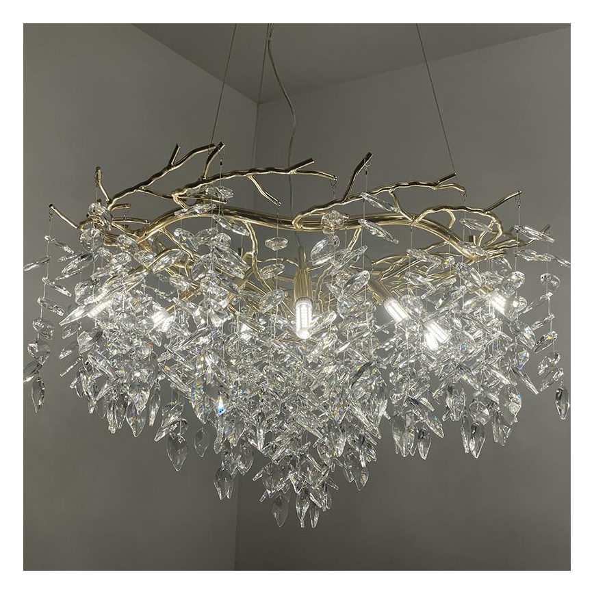 Lámpara de araña de cristal colgante 12xG9/40W/230V dorado