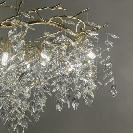 Lámpara de araña de cristal colgante 12xG9/40W/230V dorado