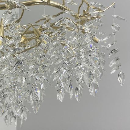 Lámpara de araña de cristal colgante 12xG9/40W/230V dorado