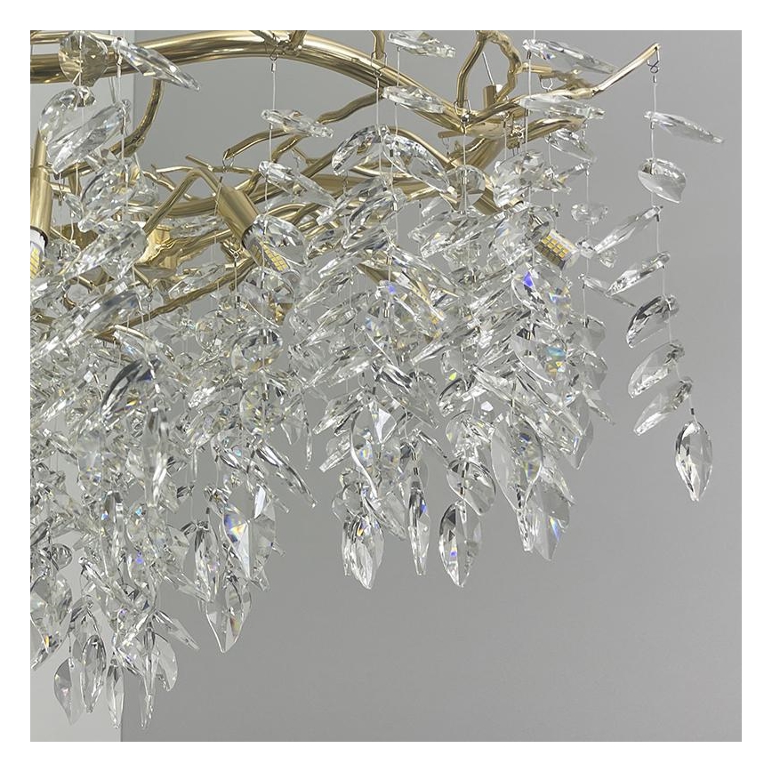 Lámpara de araña de cristal colgante 12xG9/40W/230V dorado