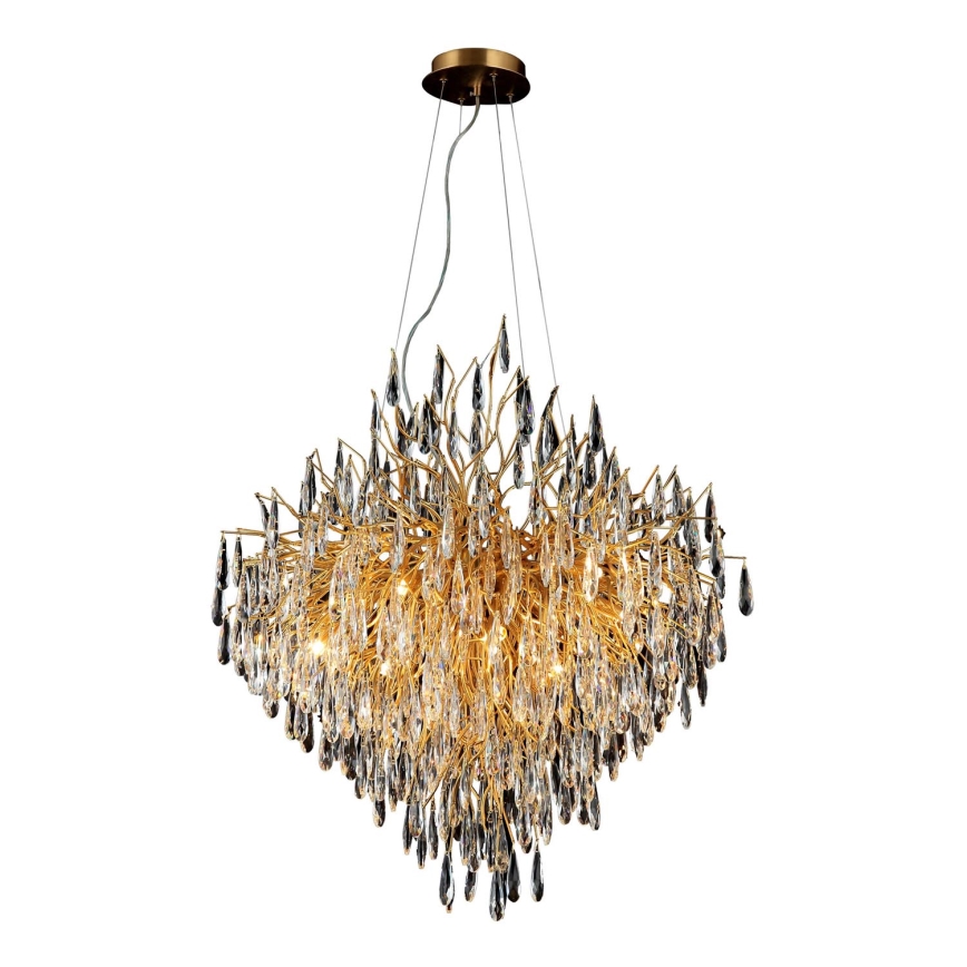 Lámpara de araña de cristal colgante 12xG9/40W/230V dorado