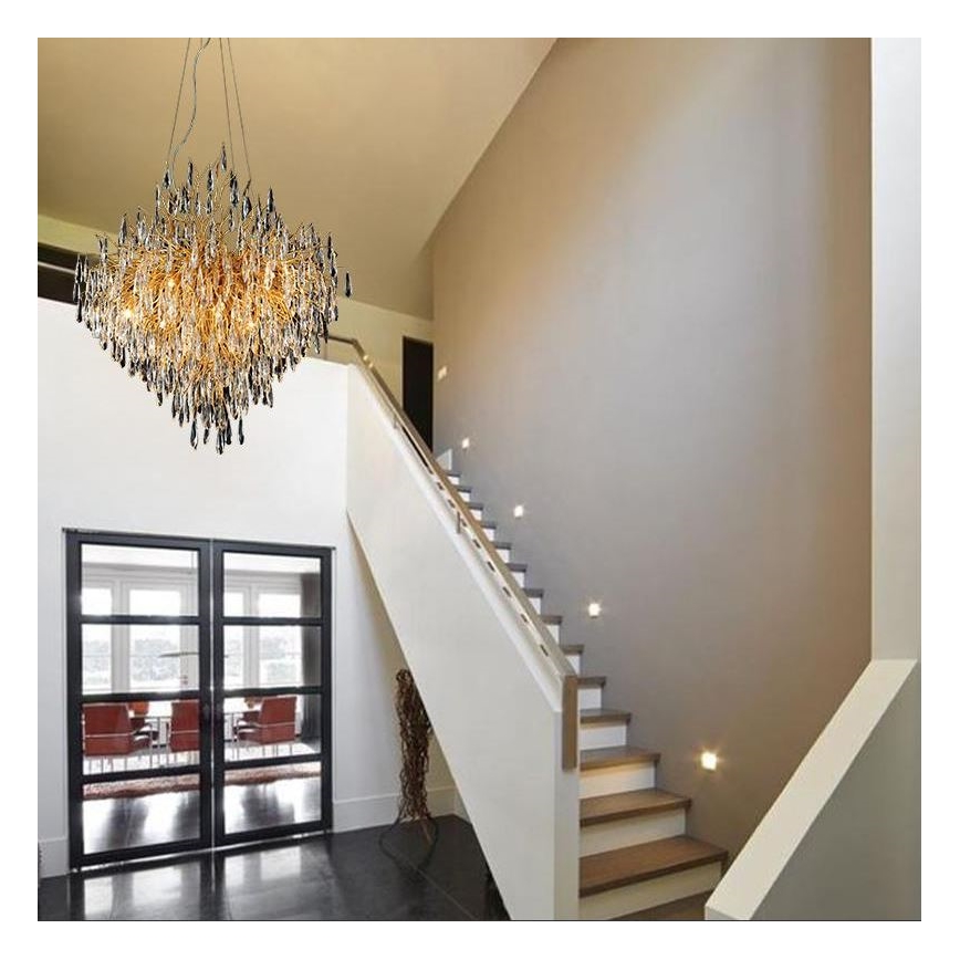 Lámpara de araña de cristal colgante 12xG9/40W/230V dorado